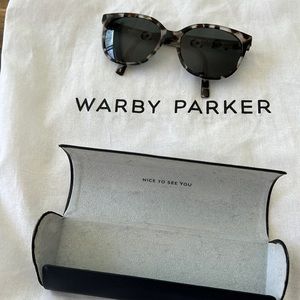 Warby Parker Sunglasses with case and tote bag